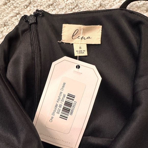 Lena One shoulder keyhole black dress NWT - Picture 7 of 7